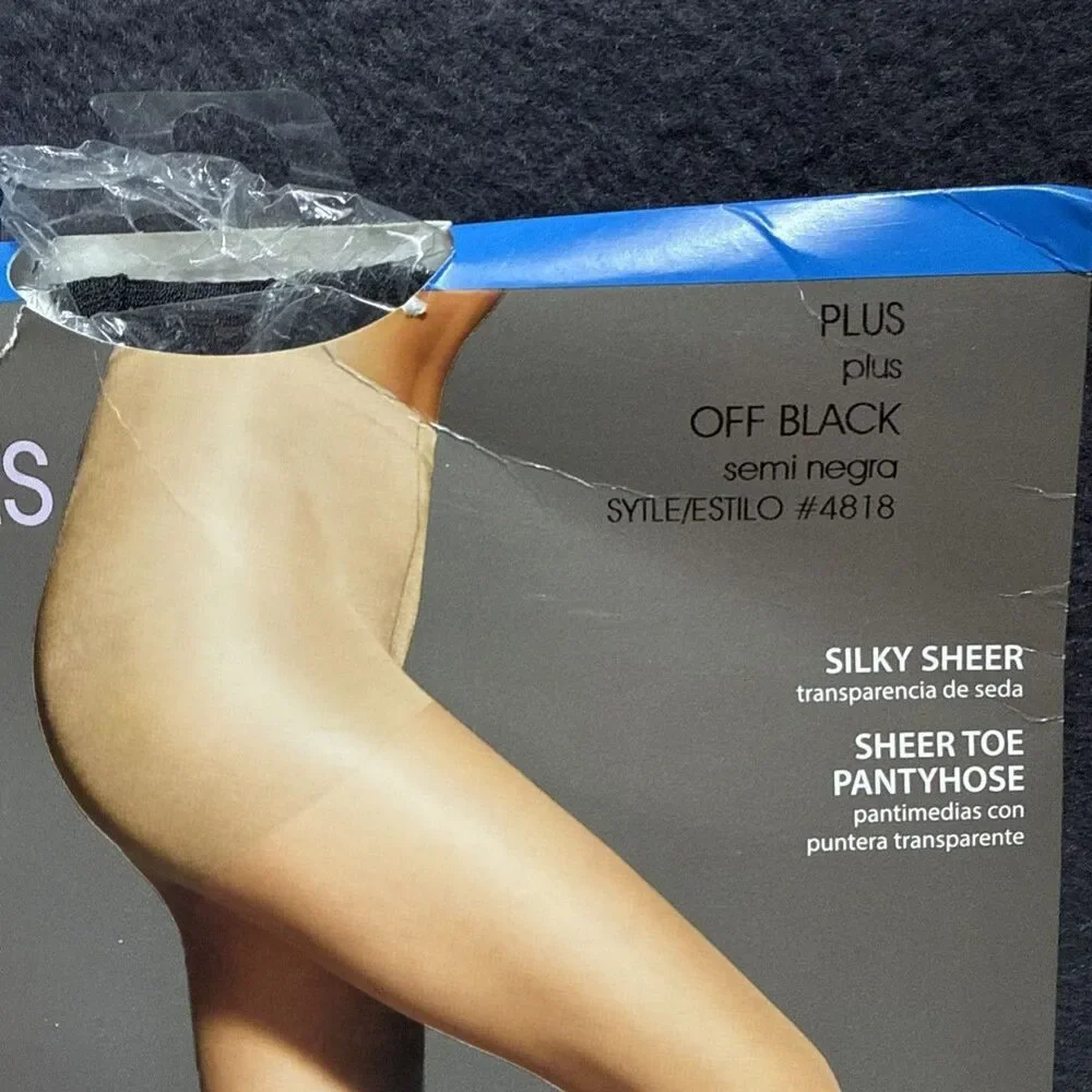 Secret Treasures Firm Support Control Top Sheer Toe Pantyhose 2X Nude Black